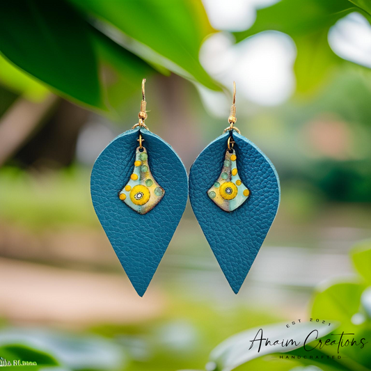 Turquoise Leather Dangles