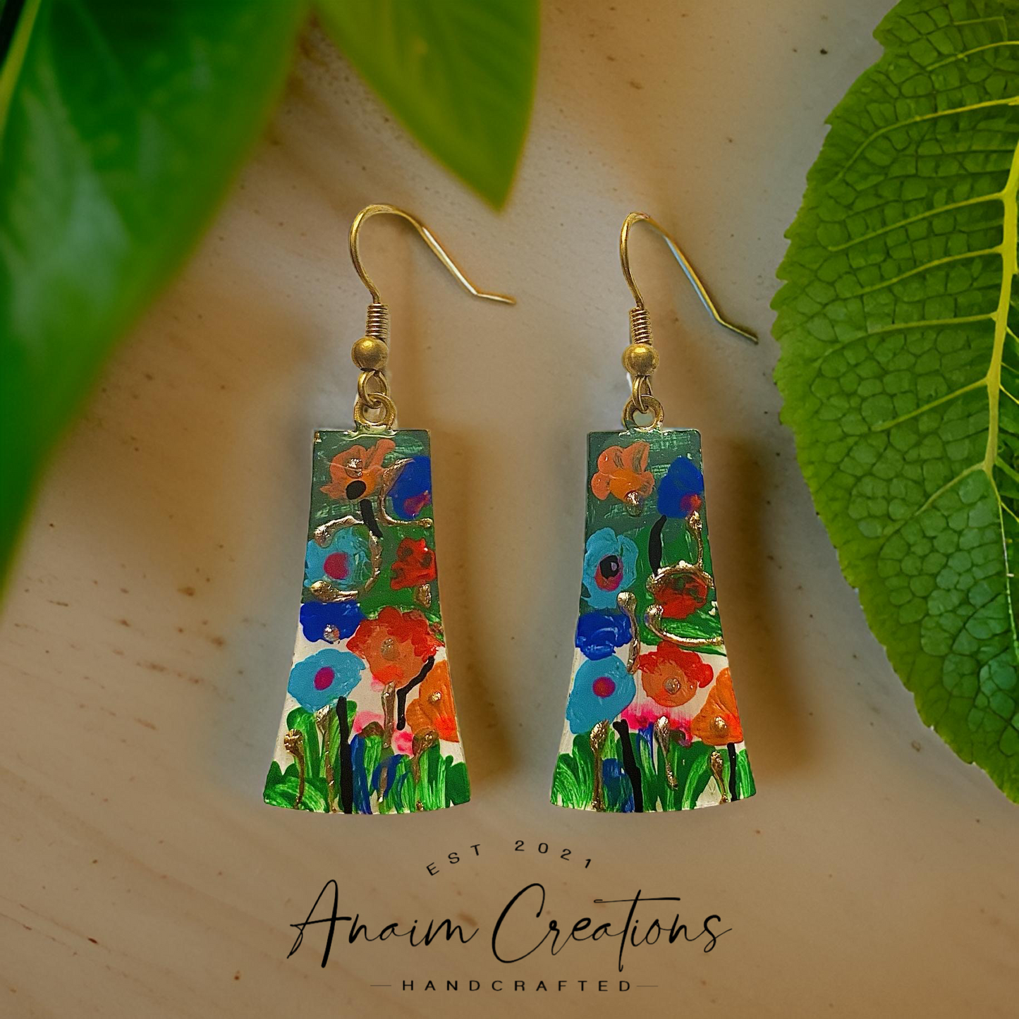 Flower Garden Hand-Painted Earrings