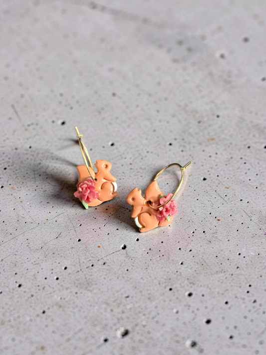 Floral Squirrel Earrings