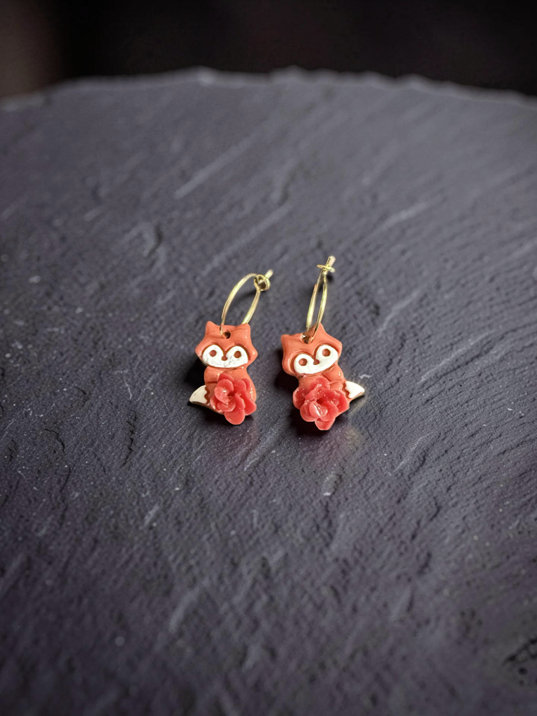 Floral Fox Earringa