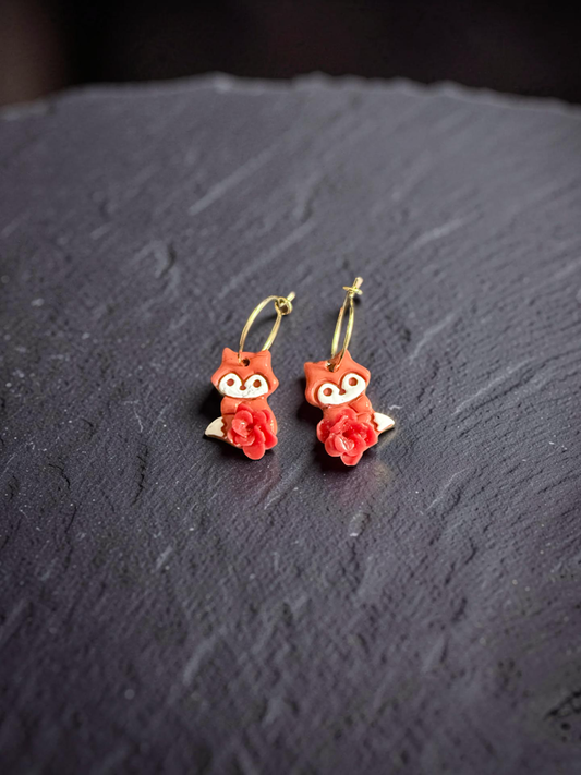 Floral Fox Earringa